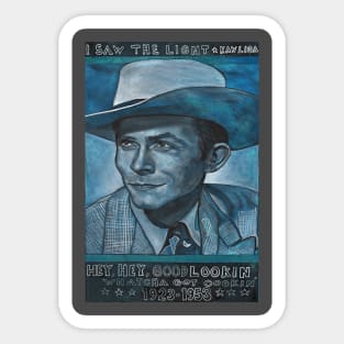 Blue Hank Williams Sticker